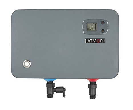 Atmor AT-905-14TB Thermoboost 2.3 Gpm Electric Tankless Demand Water Heater with Self-Modulating Technology, 14kW/240V, Grey