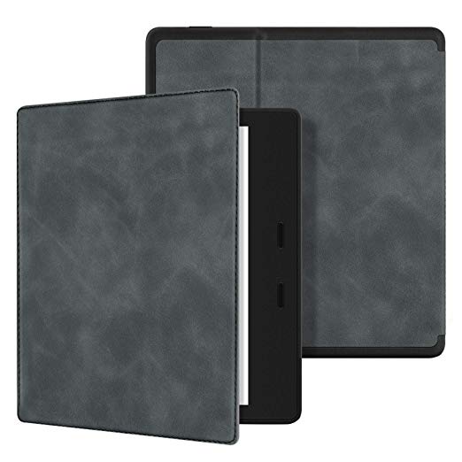 Ayotu Skin Touch Feeling Case for All-New Kindle Oasis(10th Gen, 2019 Release & 9th Gen, 2017 Release),with Auto Wake/Sleep,New Waterproof 7''Kindle Oasis Cover,Soft Shell Series KO The Dark Gray