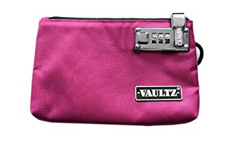 Vaultz Locking Zipper Pouch, 5 x 8 Inches, Pink (VZ00471)