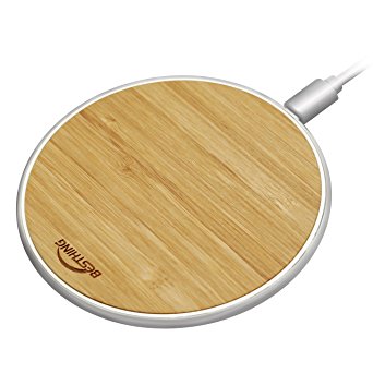 iPhone X Wireless Charger, Bamboo 10W Fast Wireless Charging Pad for Galaxy Note 8 S8 S8 Plus S7 S7 Edge Note 5 S6 Edge Plus, 5W Standard Charge for iPhone X / 8 / 8 Plus