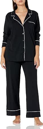 Amazon Essentials Womens Cotton Modal Long Sleeve Shirt Full Length Pant Pajama Set