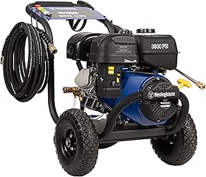 Westinghouse WPX3800 Gas Pressure Washer, 3800 PSI and 3.6 Max GPM, Onboard Soap Tank, Spray Gun and Wand, 5 Nozzle Set, for Cars/Fences/Driveways/Homes/Patios/Furniture, Black