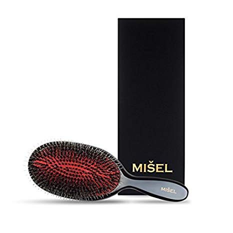 Professional Detangling Hair Brush made with the Highest Quality Boar Bristles and Nylon to gently glide through your hair. Used by Salons. Great for Extensions. Made by MIŠEL