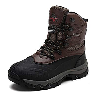 NORTIV 8 Men's Insulated Waterproof Construction Rubber Sole Winter Snow Skii Boots