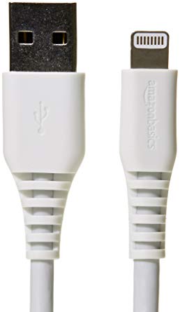 AmazonBasics Lightning to USB A Cable, MFi Certified - 6-Foot (1.8-Meter), White