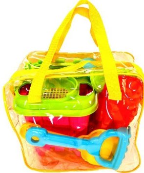 15-Pieces Beach Sand Toys Set in Zippered Bag Castle Bucket