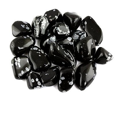 Crystal Allies Materials: 1lb Bulk Tumbled Snowflake Obsidian Stones from South Africa - Large 1" Polished Natural Crystals for Reiki Crystal Healing *Wholesale Lot*