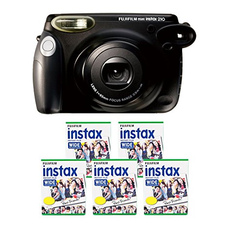 Fujifilm INSTAX 210 Instant Photo Camera Kit with 5 Twin Pack of INSTAX Film