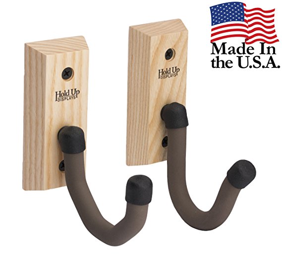 Hold Up Displays - Horizontal Gun Rack and Shotgun Hooks Store any Rifle Shotgun and Bow - Real Hardwood Harvested in Wisconsin - Made in USA …