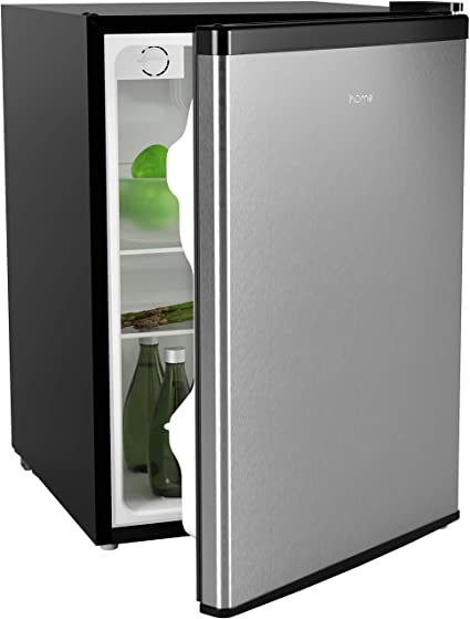 hOmeLabs Mini Fridge - 2.4 Cubic Feet Under Counter Refrigerator with Small Freezer - Drinks Healthy Snacks Beer Storage for Office, Dorm or Apartment with Removable Glass Shelves