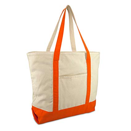 22" Heavy Duty Cotton Canvas Tote Bag (Zippered)