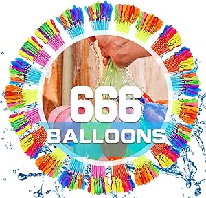 666 PCS Water Balloons,Self-Sealing Quick Fill Water Balloons, Outdoor Fun Games Water Balloon Toys for Pool, Party, Yard Games for Kids and Adults