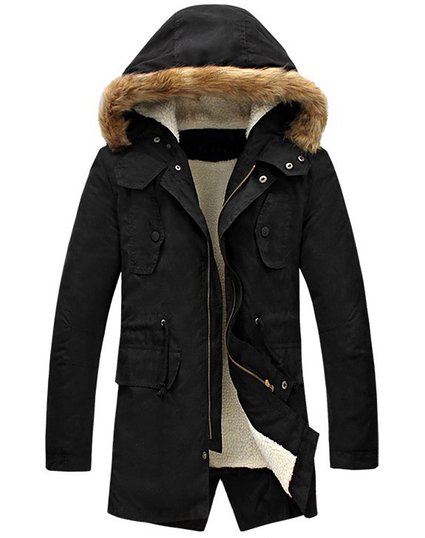 LILBETTER Mens Hooded Faux Fur Lined Warm Coats Outwear Winter Jackets