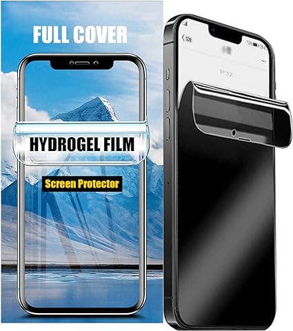 LOOKSEVEN 2 Pack Privacy Hydrogel Film For iPhone 15 Pro Soft TPU Screen Protector, High Sensitivity Protective Film (Not Tempered Film)