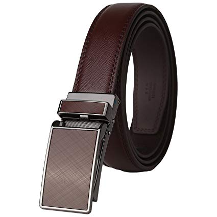 Dante men's Ratchet Click Slide Dress Belt with Genuine Leather,Trim to Fit