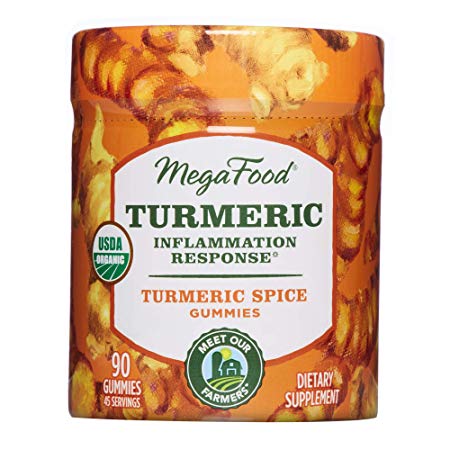 MegaFood, Turmeric Inflammation Response Gummies, Promotes Healthy Inflammatory Response, with Organic Turmeric and Black Pepper Fruit Extract, Vegan and USDA Organic, 90 Gummies (45 Servings)