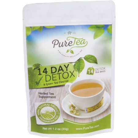 PureTea® Weight Loss Detox Tea: Green Tea, Skinny Tea, Body Cleanse, Herbal Tea Detox Diet, Teatox, 100% Organic Herbs, Lose Weight Fast, Liver and Colon Cleanse