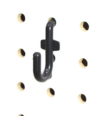 Black Pegboard Locking Hooks 25 J Hooks & 25 L Hooks 50 pack