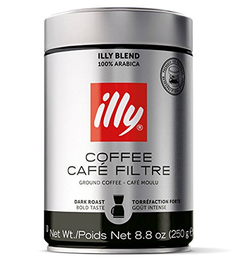 Illy Dark Roast Ground Coffee for Drip Coffeemakers & French Presses 8.8 Oz.