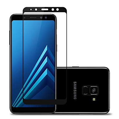 Samsung Galaxy A8 2018 Screen protector,Laerion[Strengthen Twice Version]Edge Full Coverage Tempered Glass Screen Protector With 9H Anti Scratch HD Clear Bubble Free Protective Film For Samsung Galaxy A8 2018[Black]