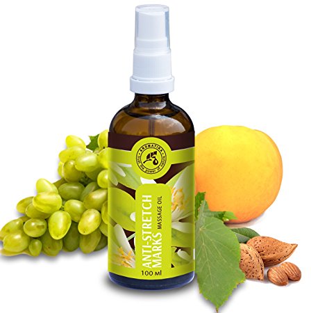 Stretch Mark Massage Oil 100 ml 100% Natural with Jojoba - Almond - Neroli - Mandarin - Oils - Glass, by Aromatika