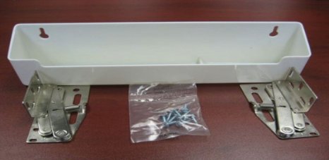 11" Tip Out Sink Front Tray   Complete Kit with Hinges   White Plastic Polymer