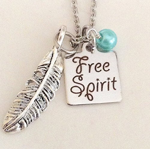 Free Spirit necklace - Hippie chick - Free and easy - petite stainless steel necklace - free and easy - easygoing - love life - wild child.