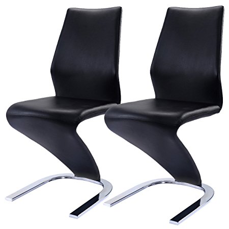 Giantex 2 Pcs Dinging Chairs PU Leather High Back Furniture Home Dinging Room