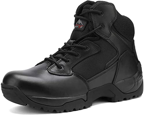 NORTIV 8 Men's Safety Steel Toe Work Boots Industrial Anti-Slip Tactical Bootie