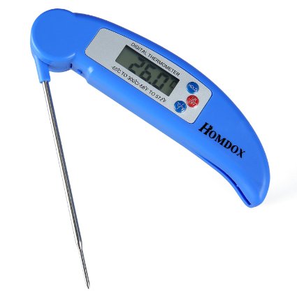 Homdox Instant Read Meat Thermometer with Collapsible Internal Probe, Blue