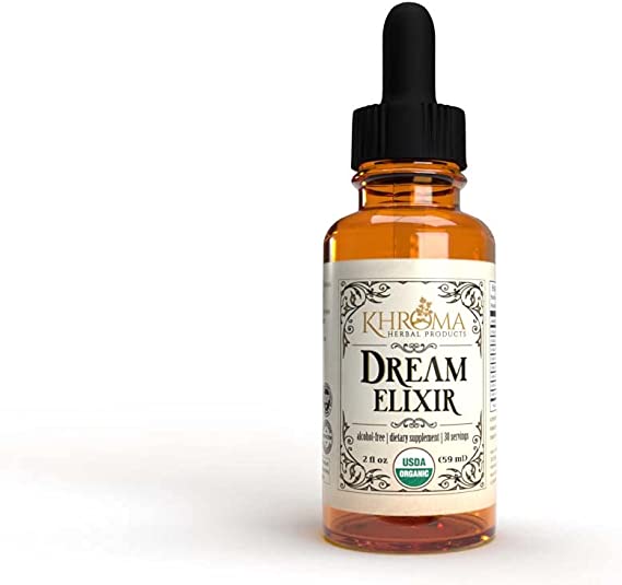 Dream Elixir - Organic Dream Enhancer - 30 Servings - 2 Fl Oz Liquid Dietary Supplement - by Khroma Herbal Products - Lucid Dreaming