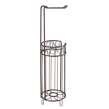 InterDesign Twigz Toilet Tissue Roll Stand Plus, Bronze