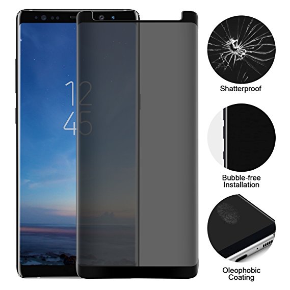 Samsung Galaxy Note 8 Screen Protector Toptrade Note 8 Premium Privacy 3D Curved Anti-Spy Tempered Glass Case Friendly Screen Film for Samsung Galaxy Note 8 (Black)
