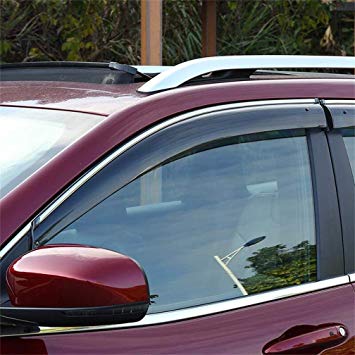 Vesul Updated Side Window Visor Rain Sun Deflectors Guard Vent Shade Smoke Gray Compatible with Jeep Cherokee 2014 2015 2016 2017 2018 2019