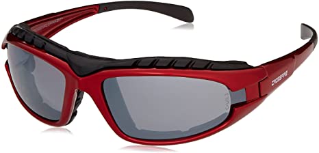 Crossfire Safety Glasses Diamondback Shiny Red Frame Foam Lined