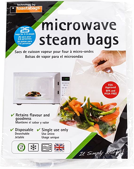 Set of 25 Planit Microwave Vegetable Steamer Bags, 3-Pack