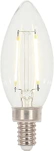 Westinghouse Lighting 4517100 3.3 Watt (40 Watt Equivalent) B11 Dimmable Clear Filament LED Light Bulb, Candelabra Base