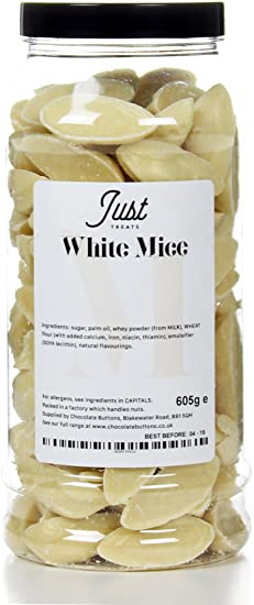 Traditional White Chocolate Mice Gift Jar from The A-Z Retro Sweet Shop Collection…