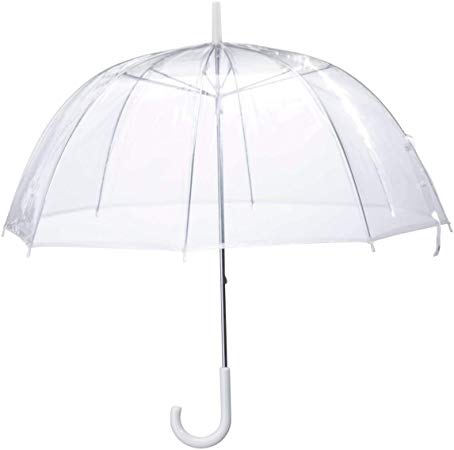 Miles Kimball Clear Dome Umbrella, Durable Wind-Resistant Umbrella with Sturdy Bubble Design, Dome Canopy 29” Diameter