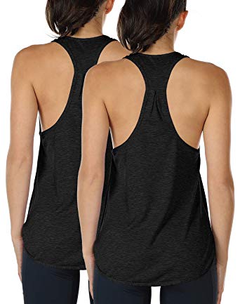 icyzone Workout Tank Tops for Women - Athletic Yoga Tops, Racerback Running Tank Top