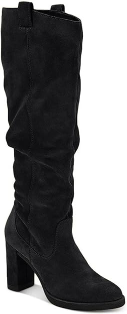 Juliet Holy Women's Knee High Boots Chunky Block Heel Wide Calf Round Toe Side Zipper Fashion Dress Boot