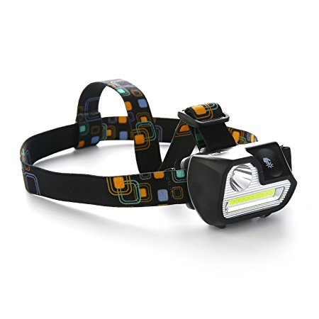 Decaker Headlamp LED, 5 Modes Headlight,Touch Sensitive Switch,New COB LED Technology Battery Powered Helmet Light for Camping, Running, Hiking and Reading