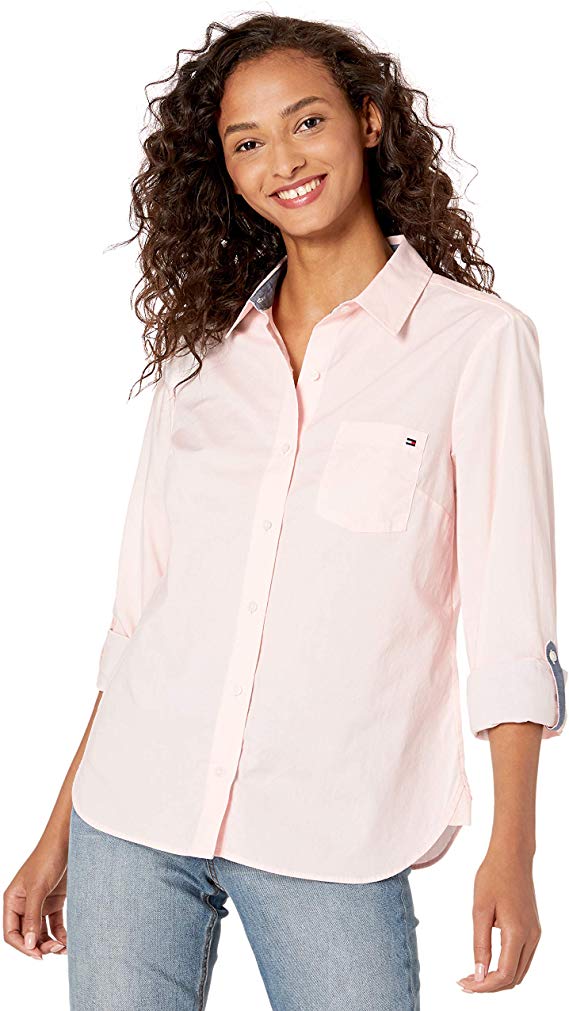 Tommy Hilfiger Women's Roll Tab Button Down Shirt