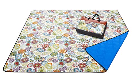 YAPA Picnic Blanket - Water-Resistant Outdoor Blanket -Extra Large 80x80, Oversized Beach Mat for Travel or Camping Machine Washable