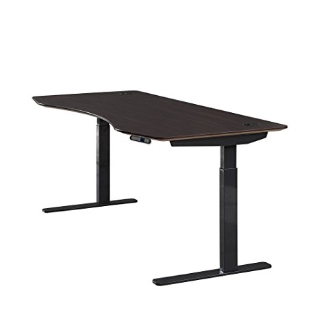 ApexDesk Elite Series 71" W Electric Height Adjustable Standing Desk (Memory Controller, American Walnut Top, Black Frame)