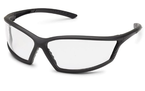 Gateway Safety 41GB80 4x4 Contemporary Wraparound Safety Glasses, Clear Lens, Black Frame