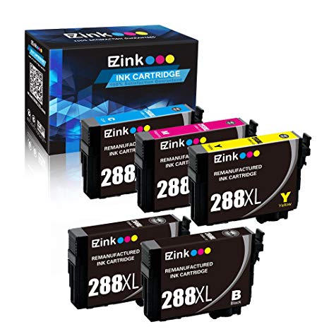 E-Z Ink (TM) Remanufactured Ink Cartridge Replacement for Epson 288 XL 288XL High Capacity (2 Black, 1 Cyan, 1 Magenta, 1 Yellow) 5 Pack for Expression XP-330 XP-340 XP-430 XP-434 XP-440 XP-446