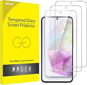 JETech Screen Protector for Samsung Galaxy A35 5G 6.6-Inch, 9H Tempered Glass Film, Anti-Scratch, HD Clear, 3-Pack