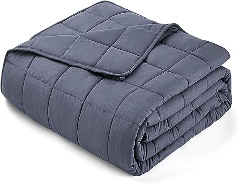 yescool Weighted Blanket for Adults (20 lbs, 80” x 87”, Grey) Cooling Heavy Blanket for Sleeping Perfect for 190-210 lbs, Queen Size Breathable Blanket with Premium Glass Bead, Machine Washable