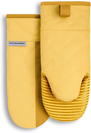 KitchenAid Beacon Two-Tone Oven Mitt 2-Pack Set, 5.75"x13", Majestic Yellow